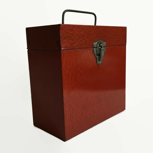 🚫SOLD🚫 VTG 60s Red Metal 45RPM Records Case Box - Picture 2 of 7